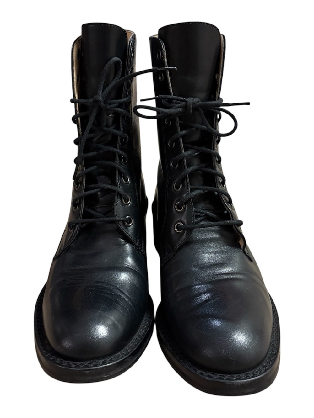 Vintage 90s Gap Black Leather Lace Up Boots Womens Size 6